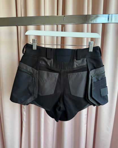 Mugler NWT F/W 25 Black Technical Cargo Shorts
