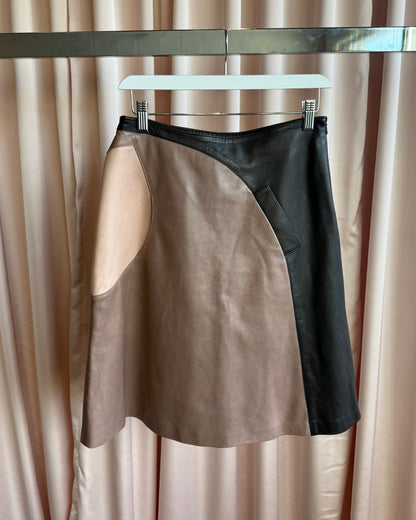 Marni Patchwork Leather Mid Length Skirt