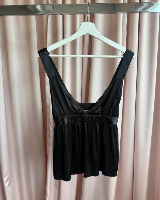 See by Chloé Black 100% Silk Camisole Top