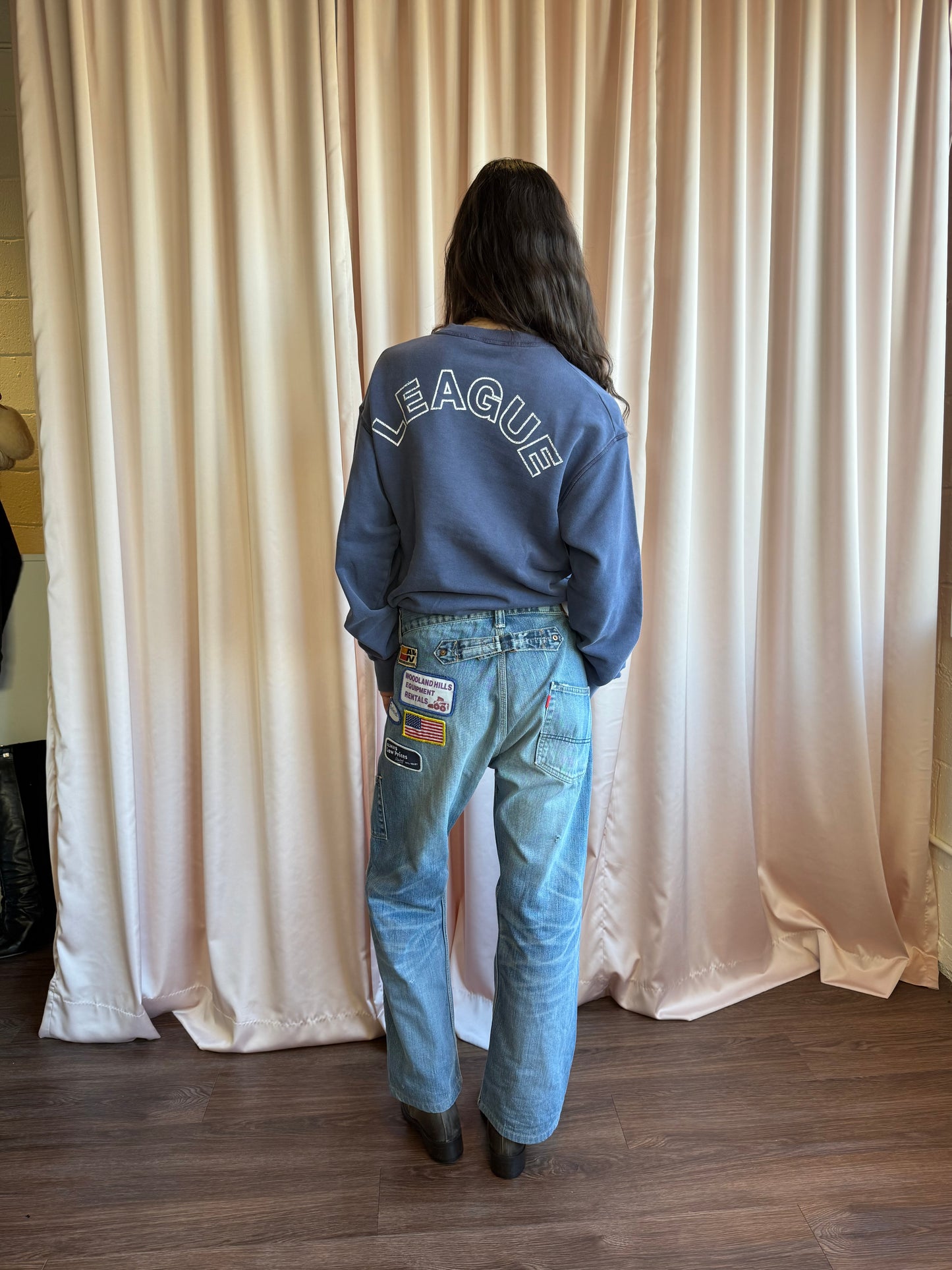 Japanese Brand Patched Buckle Back Denim