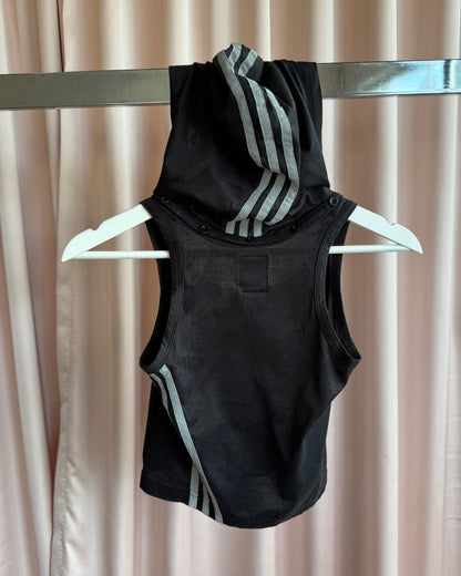 Y-3 Yohji Yamamoto Adidas S/S 2007 3-Stripe Modular Hood Cropped Tank Top