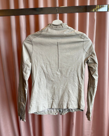 Sisii Light Grey Faded Leather Jacket