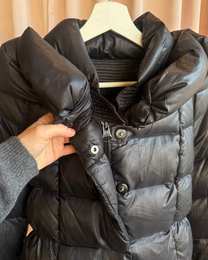 Italian Designer Black Nylon Down Puffer Jacket