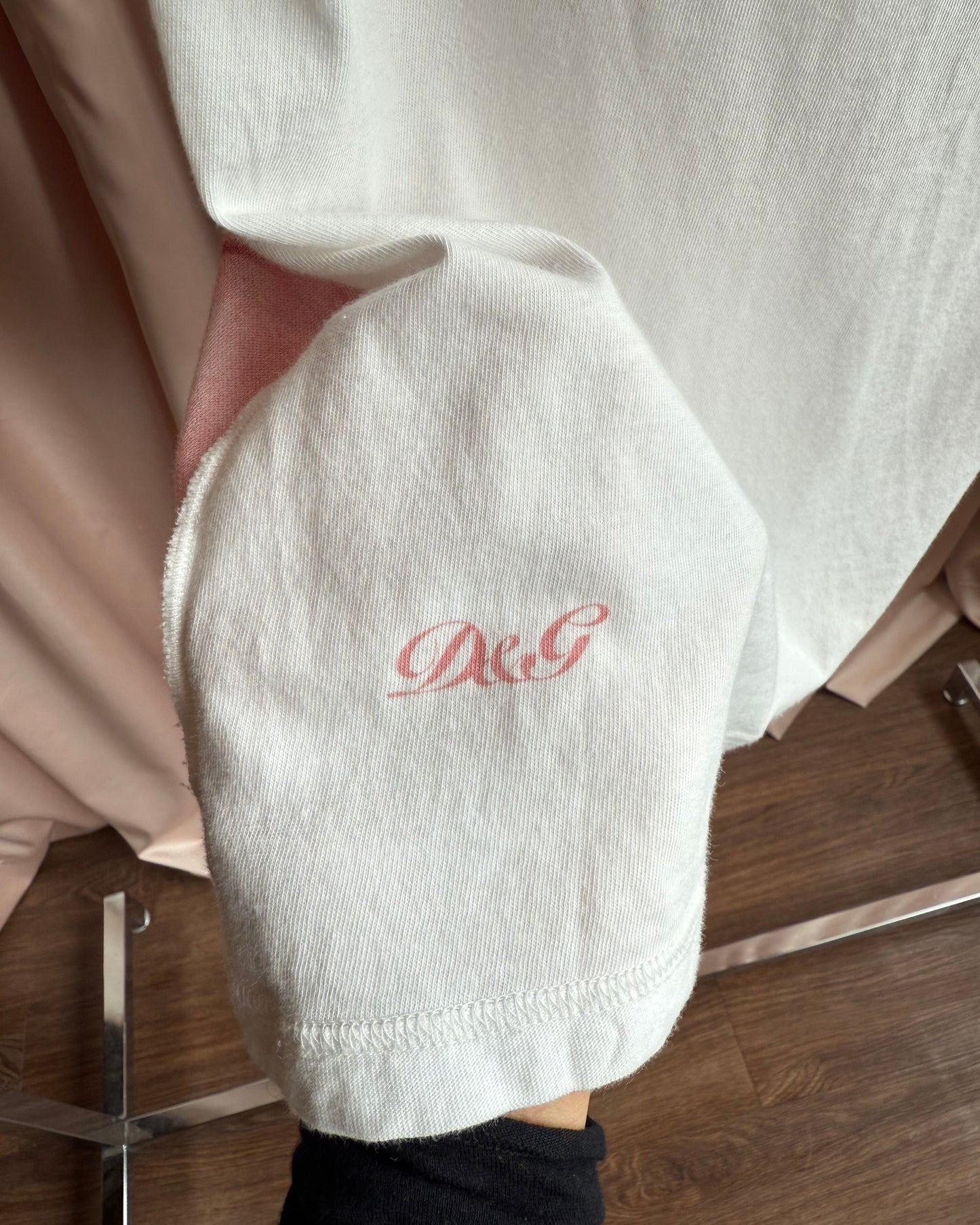 D&G White & Pink Bow Print Tank Top