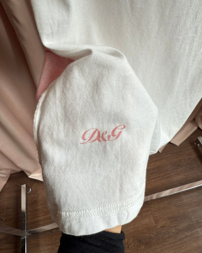 D&G White & Pink Bow Print Tank Top