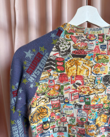 Hysteric Glamour 90's All Over Print Wool Angora Blend Cardigan