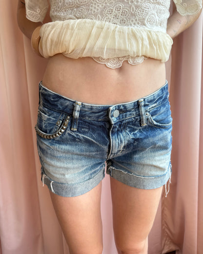 Hysteric Glamour Studded Denim Mini Shorts