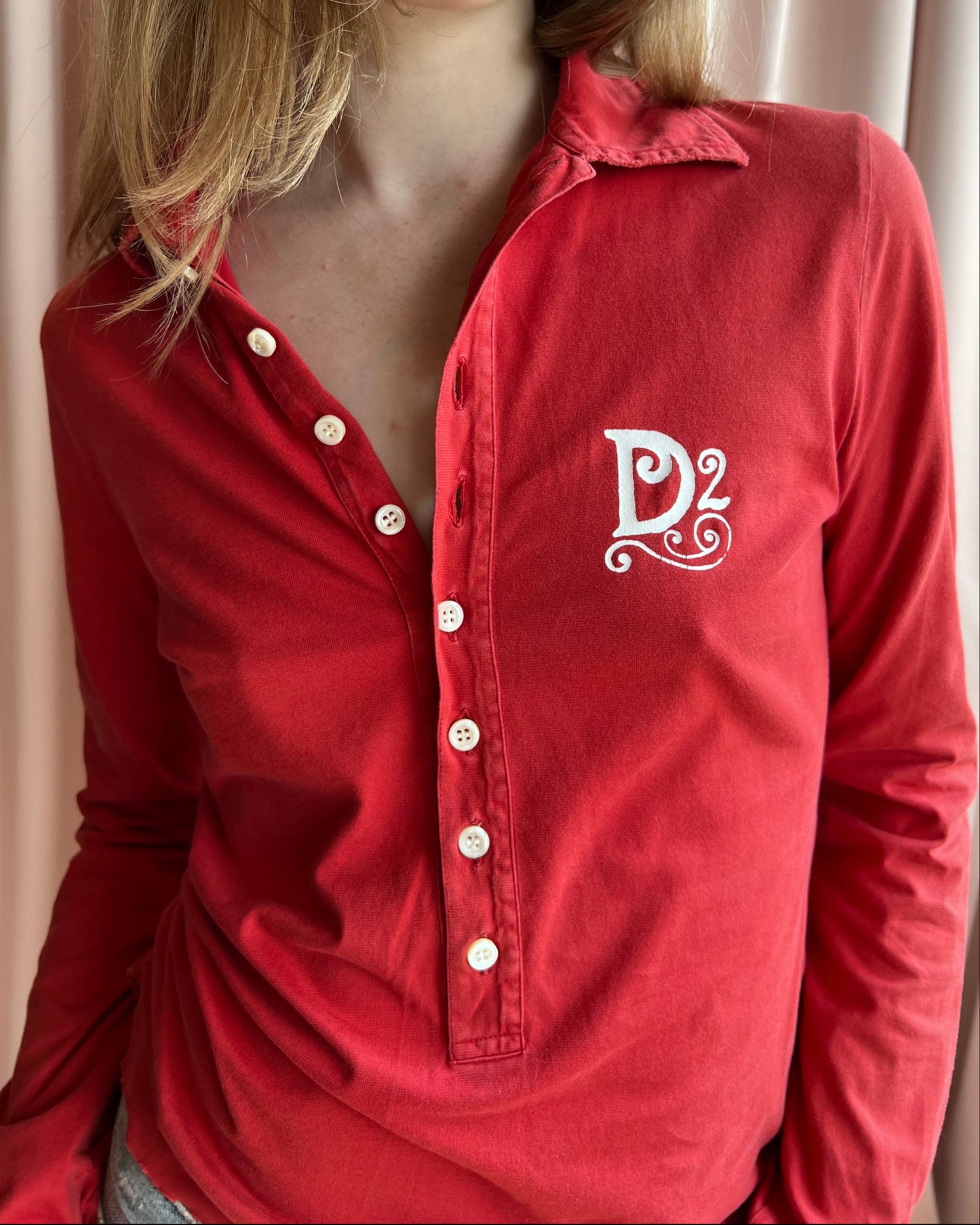 Dsquared² F/W 2006 Red Long Sleeve Polo Top