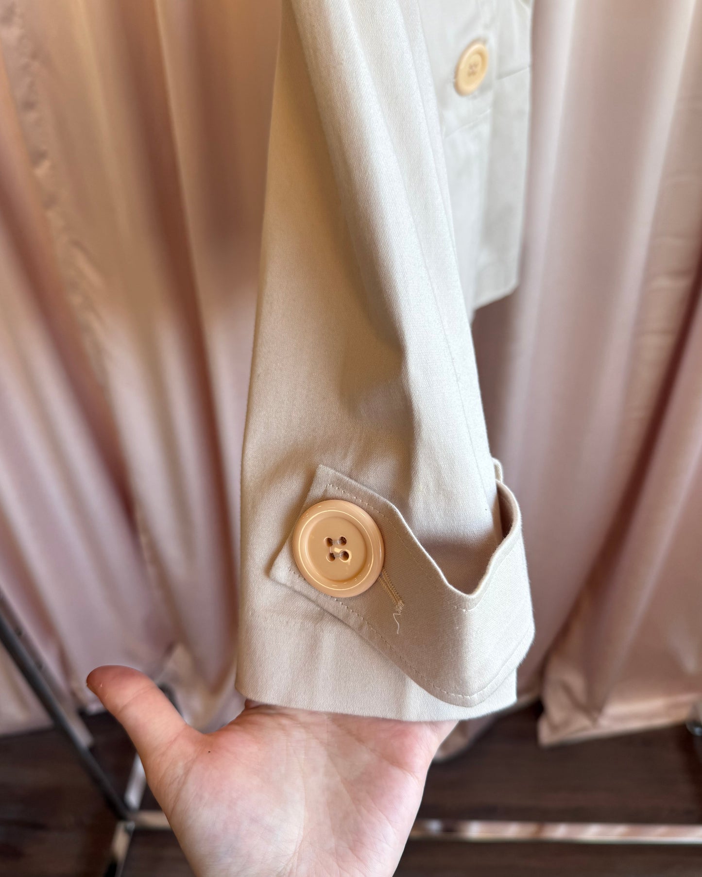 Japanese Brand Cropped Tan Trench Jacket