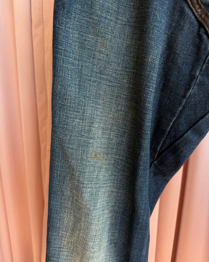 Dsquared² S/S 2003 Leather Trimmed Faded Denim