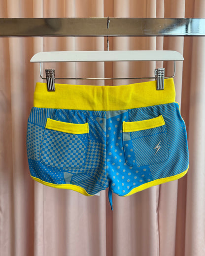 Japanese Brand Blue & Yellow Mini Track Shorts