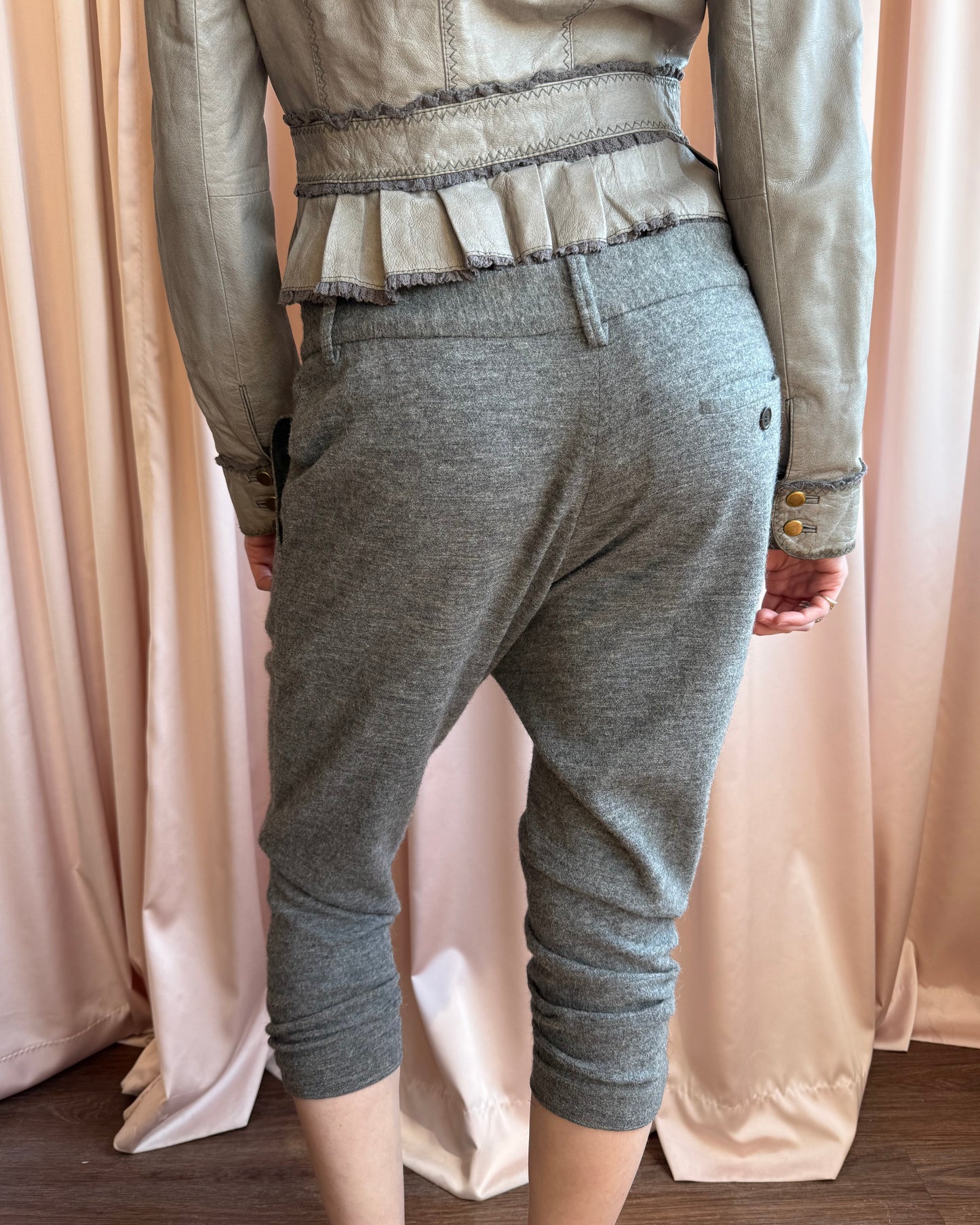 Isabel Marant Grey Alpaca Wool Drop Trousers