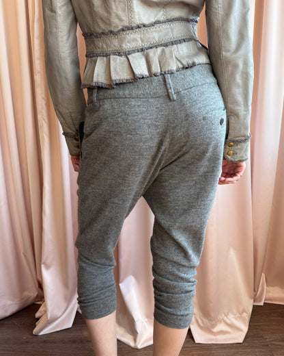 Isabel Marant Grey Alpaca Wool Drop Trousers