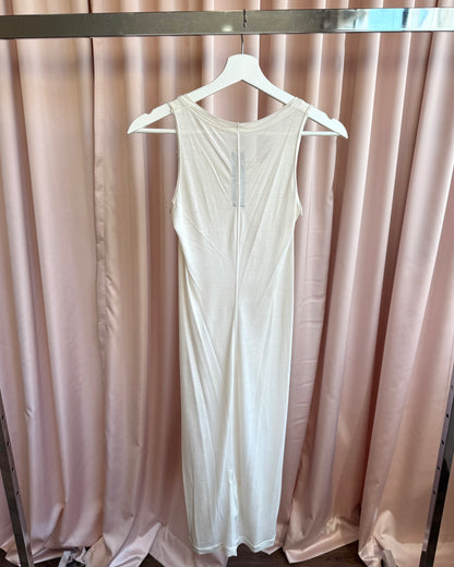 Rick Owens S/S 18 Dirt Chalk White Silk Tank Dress
