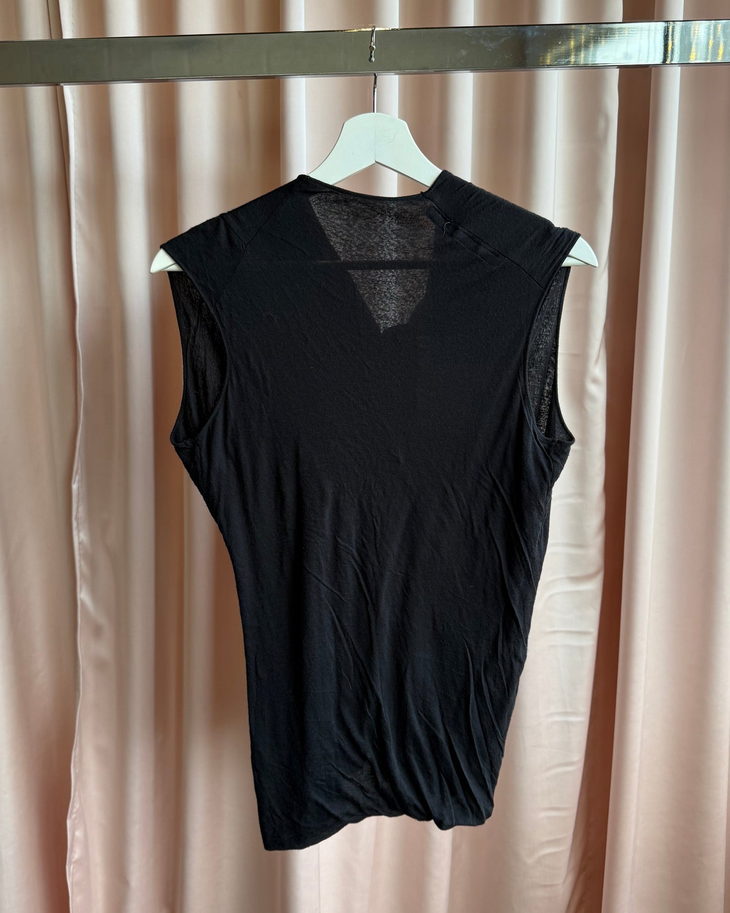 Rick Owens Lilies Draped Black Sleeveless Top