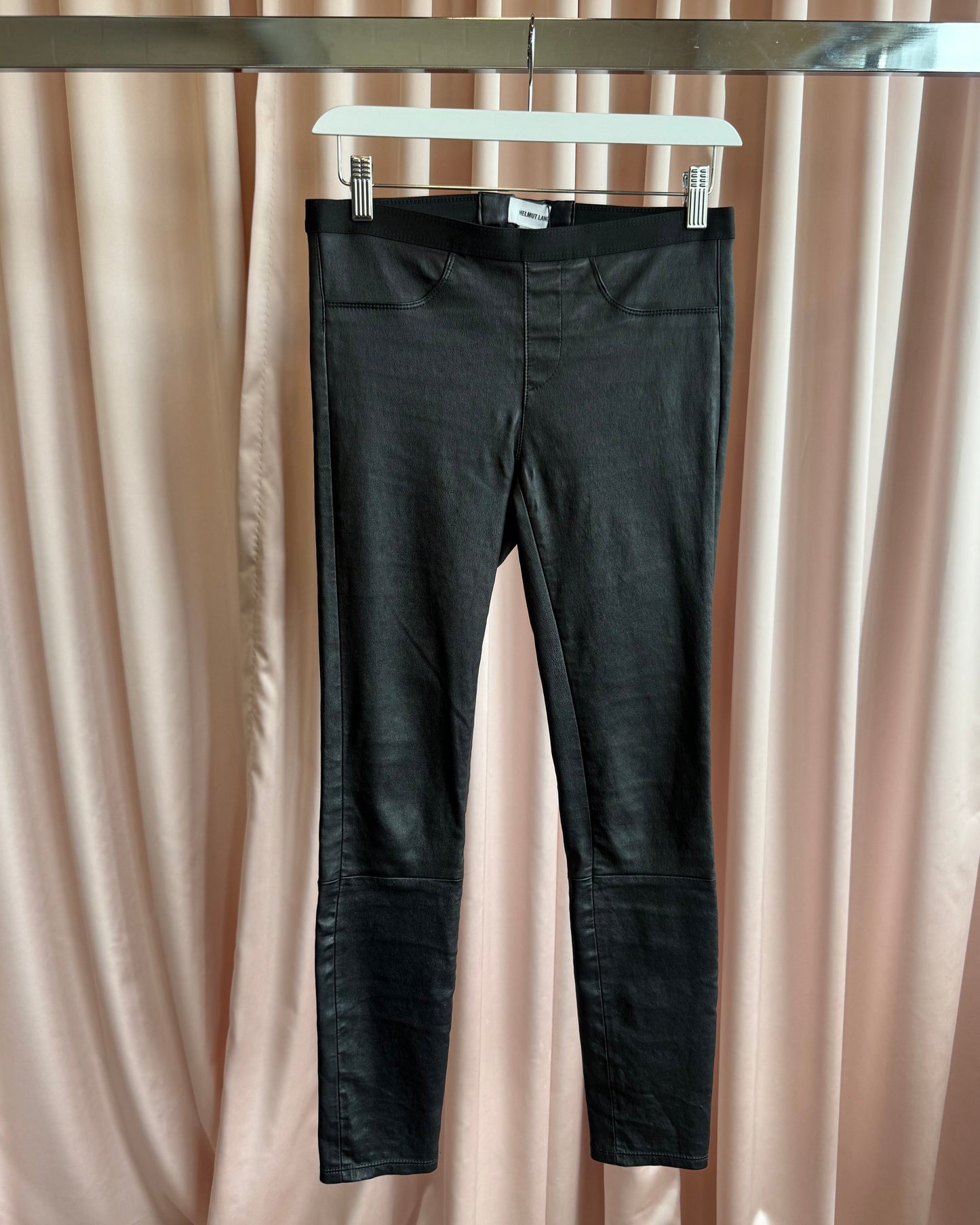 Helmut Lang Black Lamb Leather Leggings