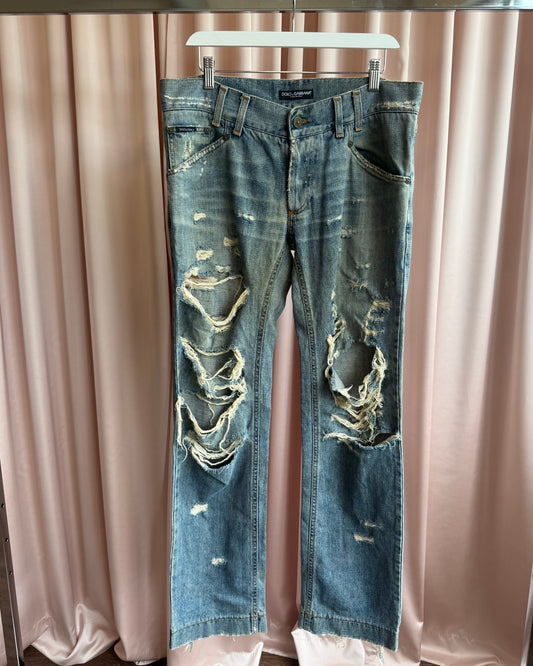 Dolce & Gabbana Ultra Distressed Baggy Denim