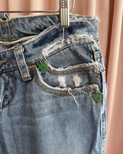 Dsquared² S/S 2005 Weed Leaf Distressed Low Rise Denim