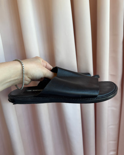 Ann Demeulemeester Black Leather Slides