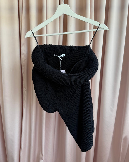 Acne Studios NWT Black Padded Bouclé-Knit Top