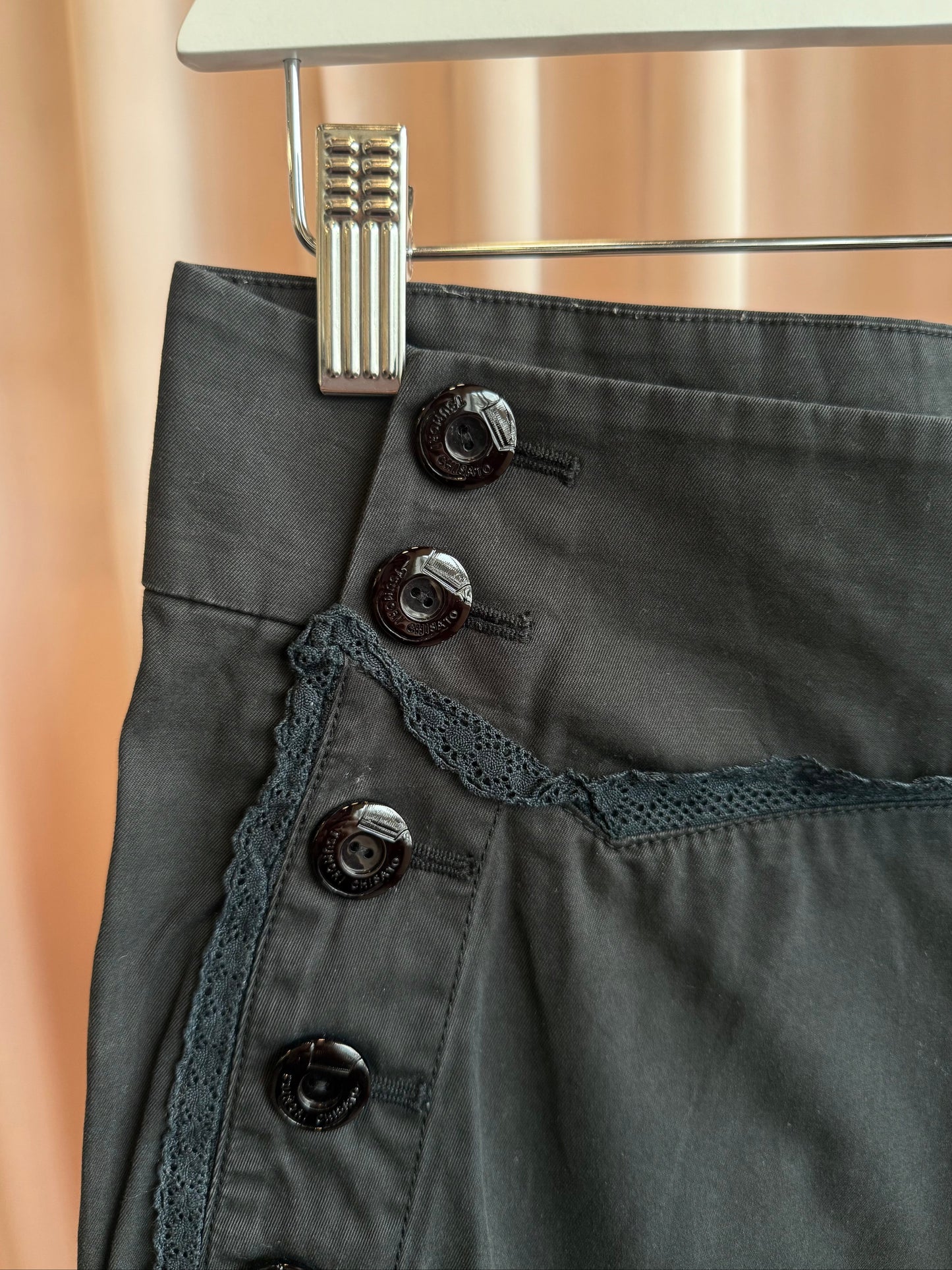 Tsumori Chisato Black Cotton Cropped Sailor Breeches Pants