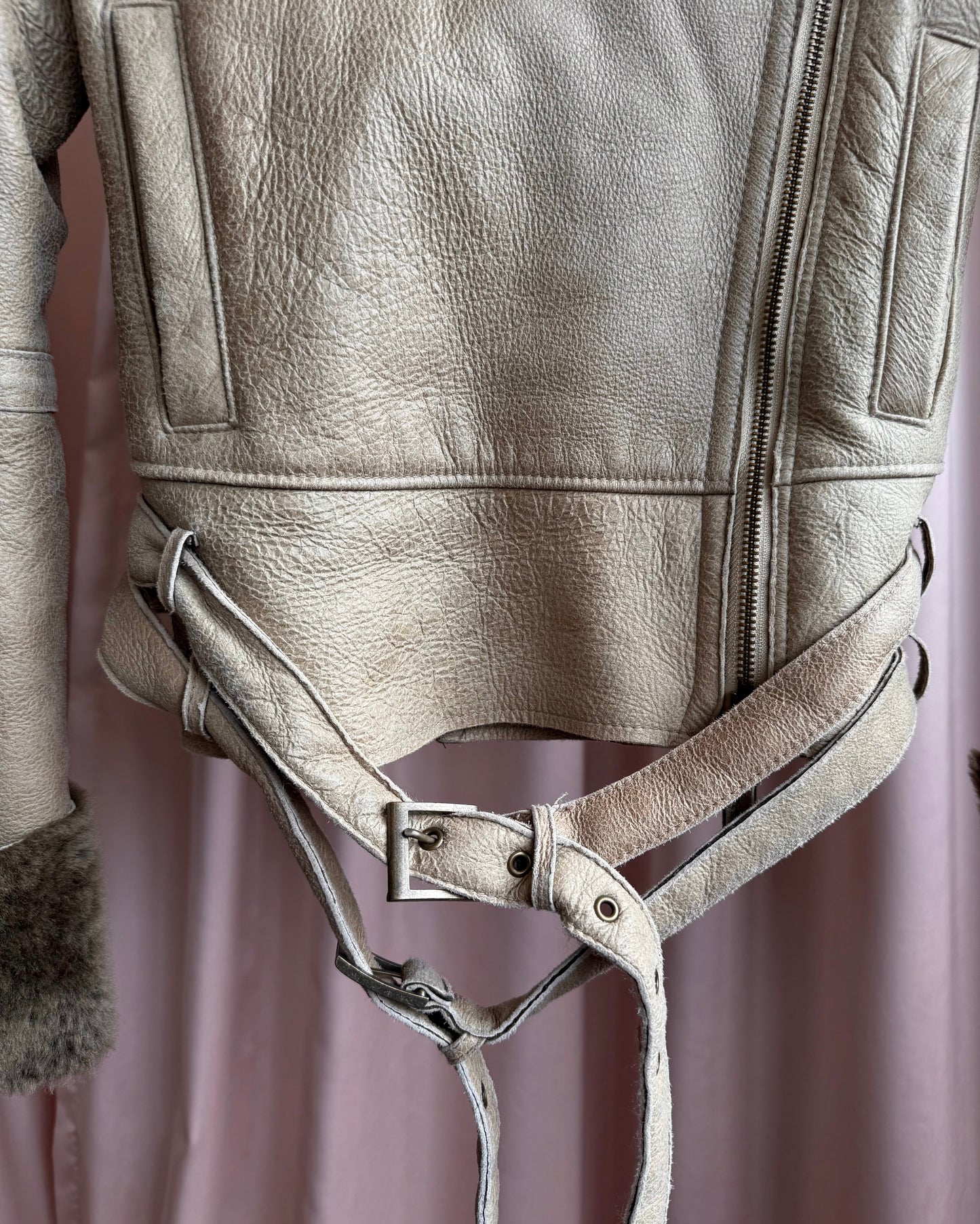 Japanese Brand Belted Shearling Jacket