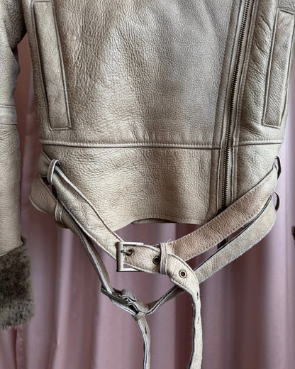 Japanese Brand Belted Shearling Jacket
