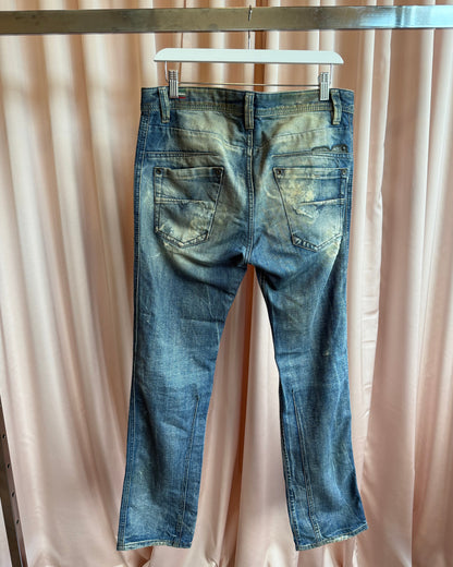 Diesel "Darron" Painted Distressed Faded Denim