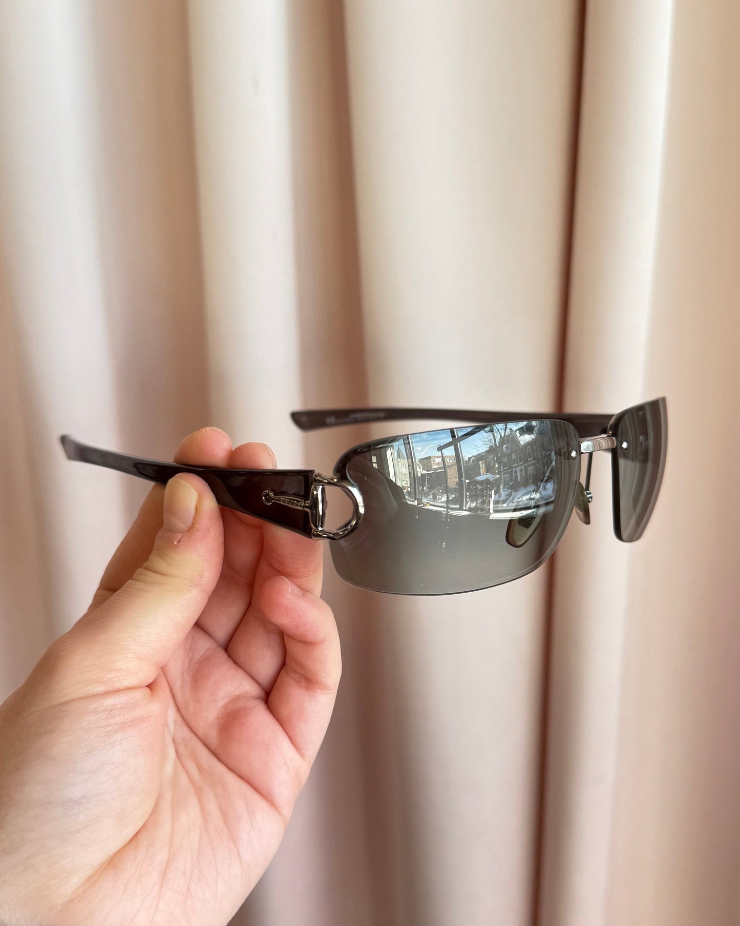 Gucci 2744 F/S Horsebit Black Half-Rim Sunglasses