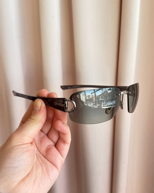 Gucci 2744 F/S Horsebit Black Half-Rim Sunglasses