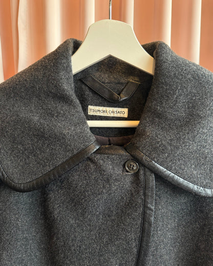 Tsumori Chisato Charcoal Grey Wool Overcoat