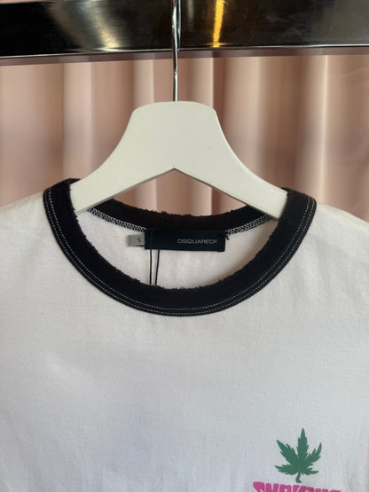 Dsquared² S/S 2005 “Smoking” Hemp Leaf Ringer T-Shirt
