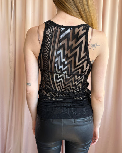 Givenchy S/S 2010 by Riccardo Tisci Sheer Black Tank Top