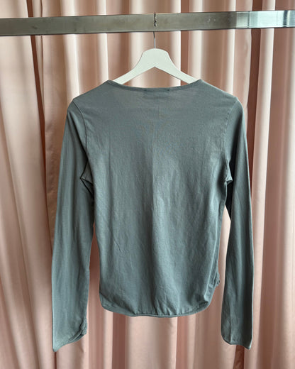 See by Chloé Grey Logo Long Sleeve Top