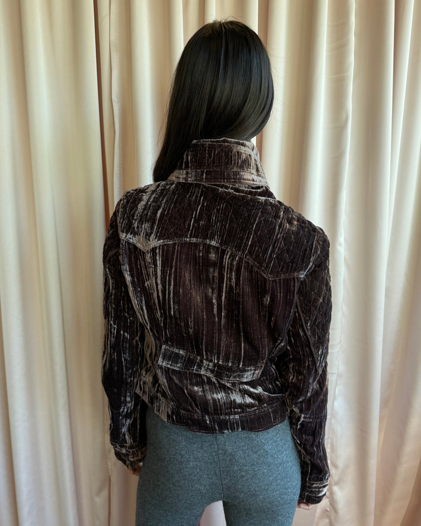 Japanese Brand Eggplant Purple Velour Jacket