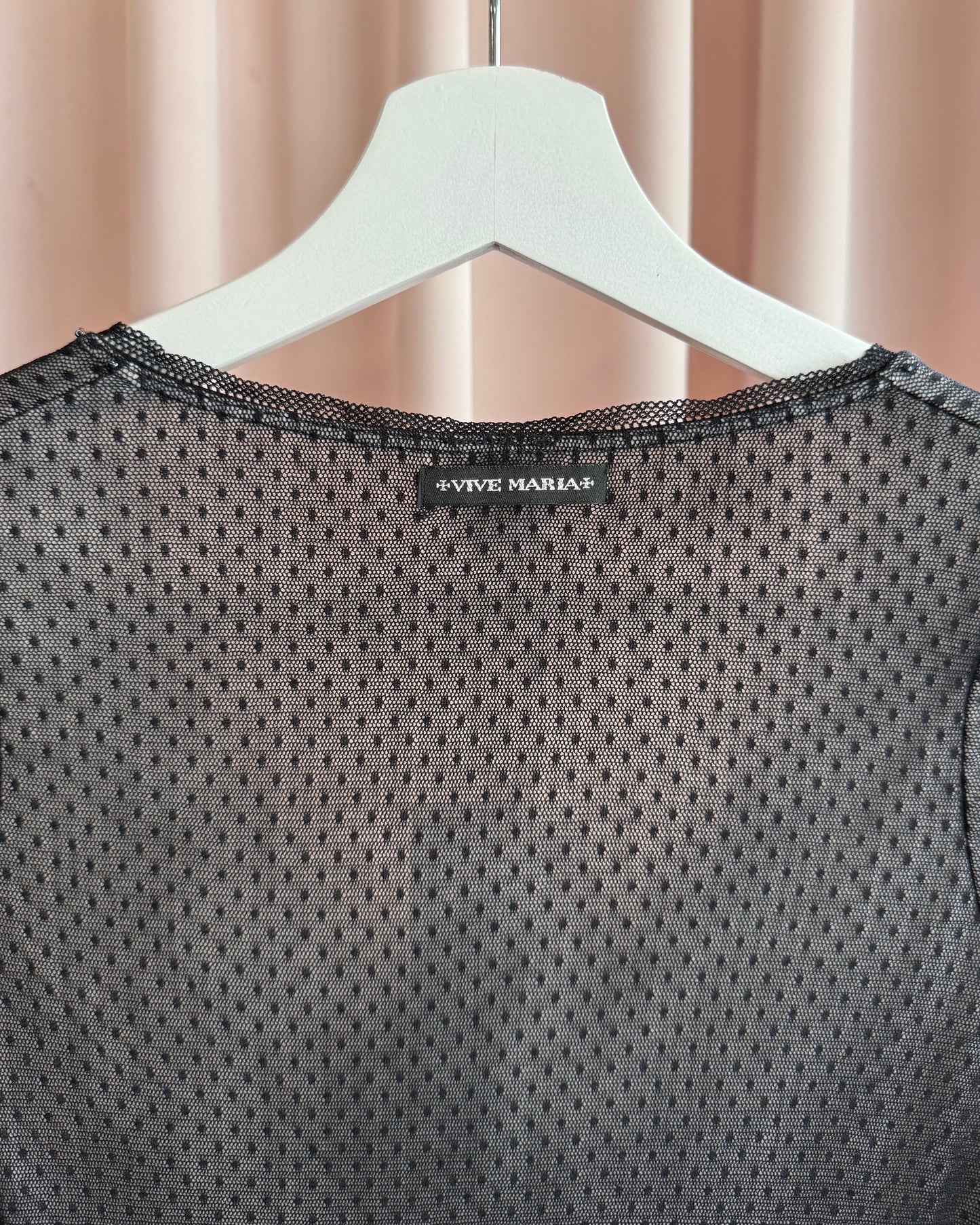 Vive Maria Black Swiss Dot Mesh Lined Drop Waist Dress