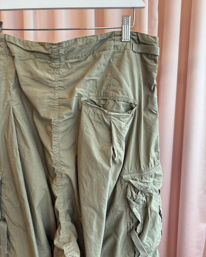 Kapital Khaki Cotton Oversized Pocket Military Cargo Pants