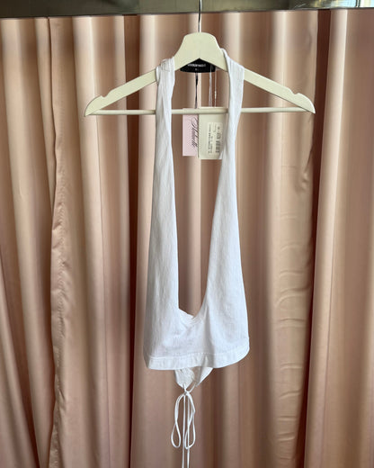 Dsquared² F/W 2023 Deadstock White Low Cut Halter Tank Top