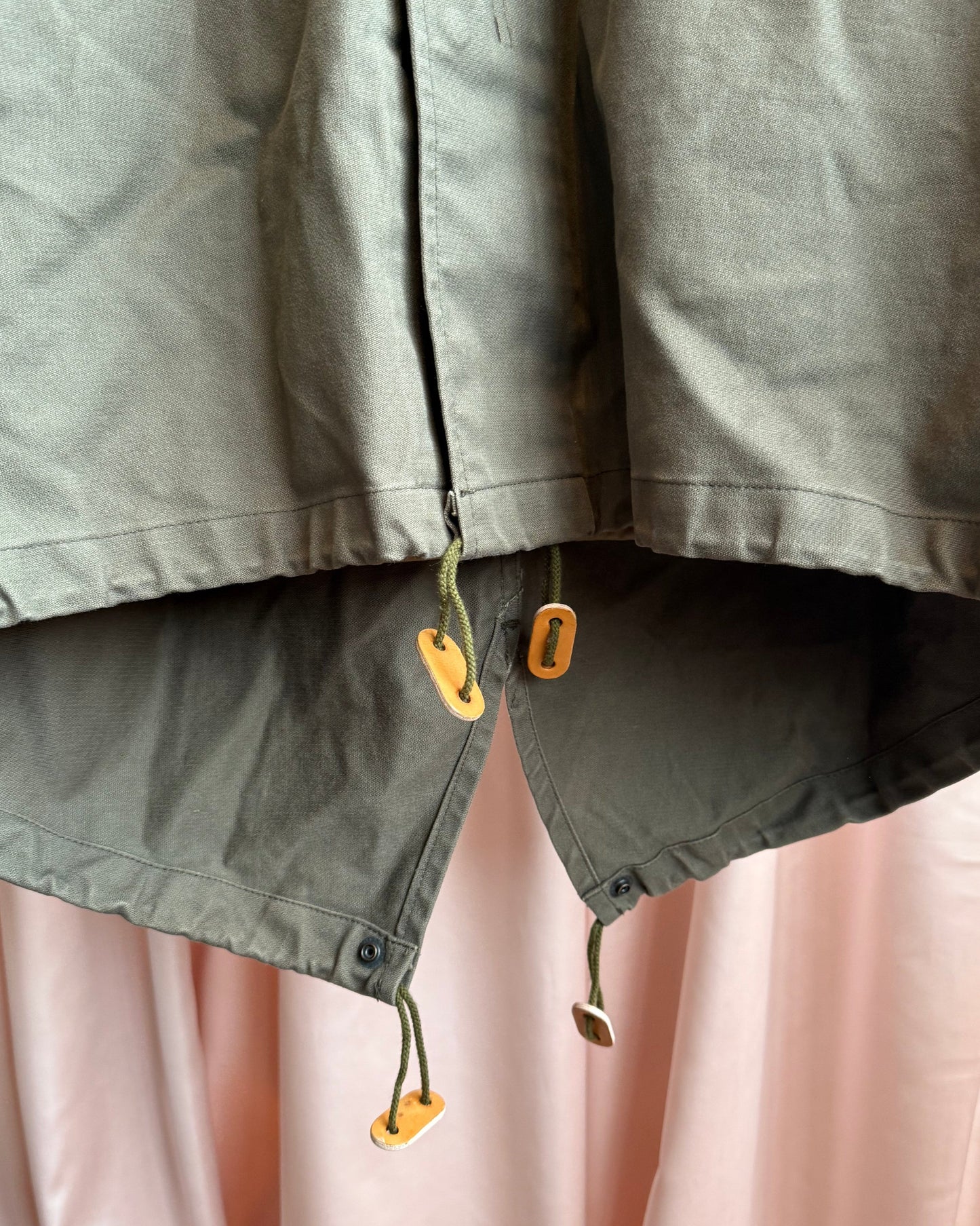 United Bamboo Khaki Fox Fur Hood Lined Fishtail Parka Jacket