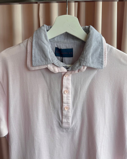 Japanese Brand Baby Pink Double Layered Polo Shirt