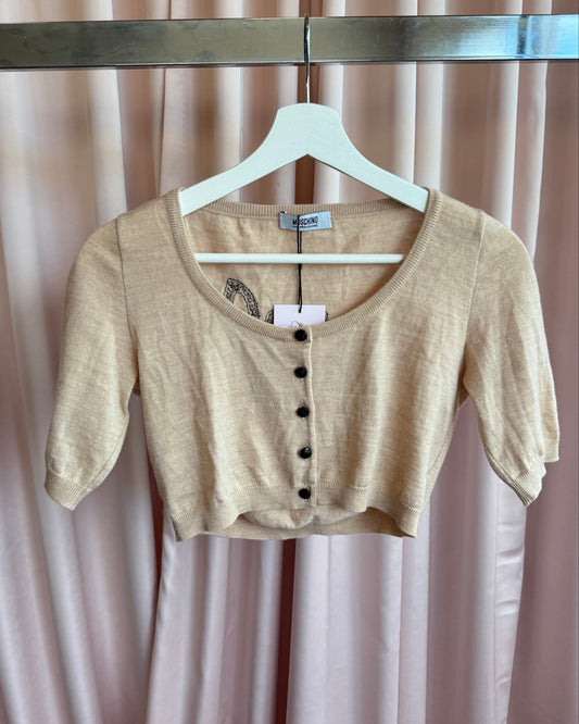 Moschino Cheap & Chic "Diva" Cropped Wool Cardigan