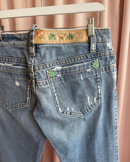 Dsquared² S/S 2005 Weed Leaf Distressed Low Rise Denim