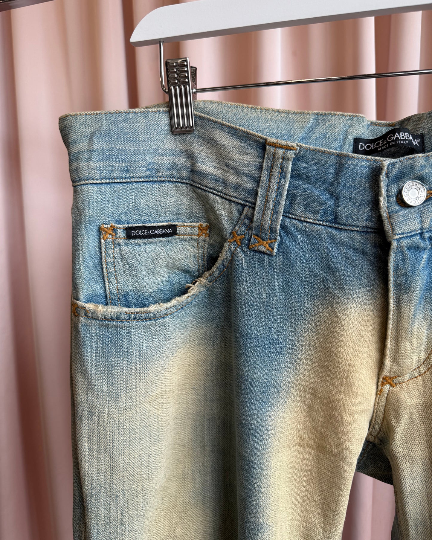Dolce & Gabbana 2000's Bleached Distressed Denim