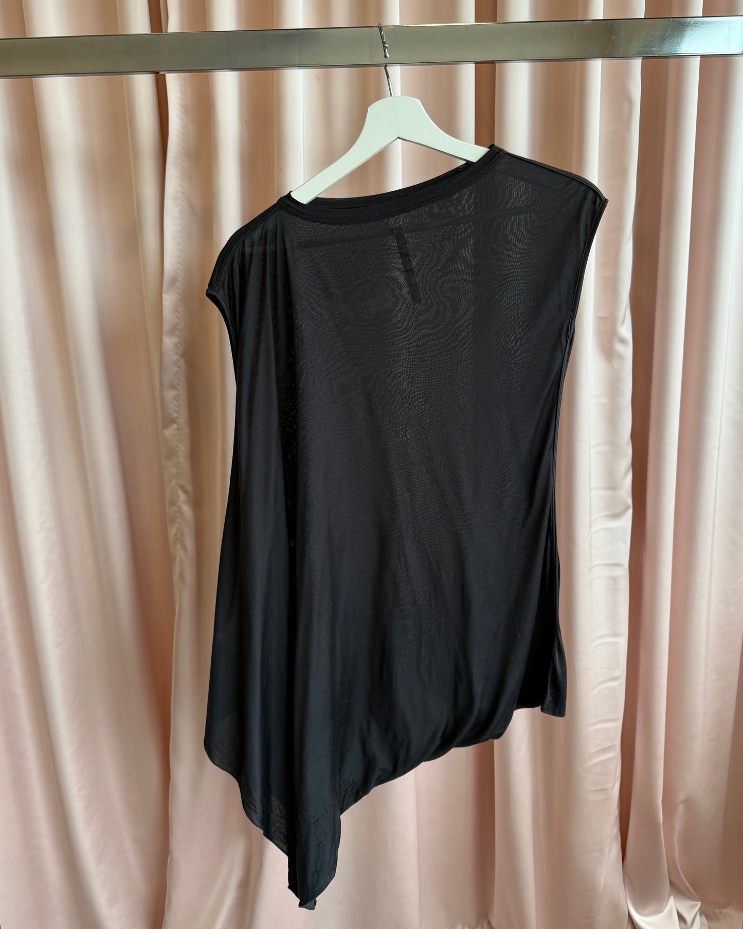 Rick Owens Lilies Olmar & Mirta Silk Black Asymmetrical Top