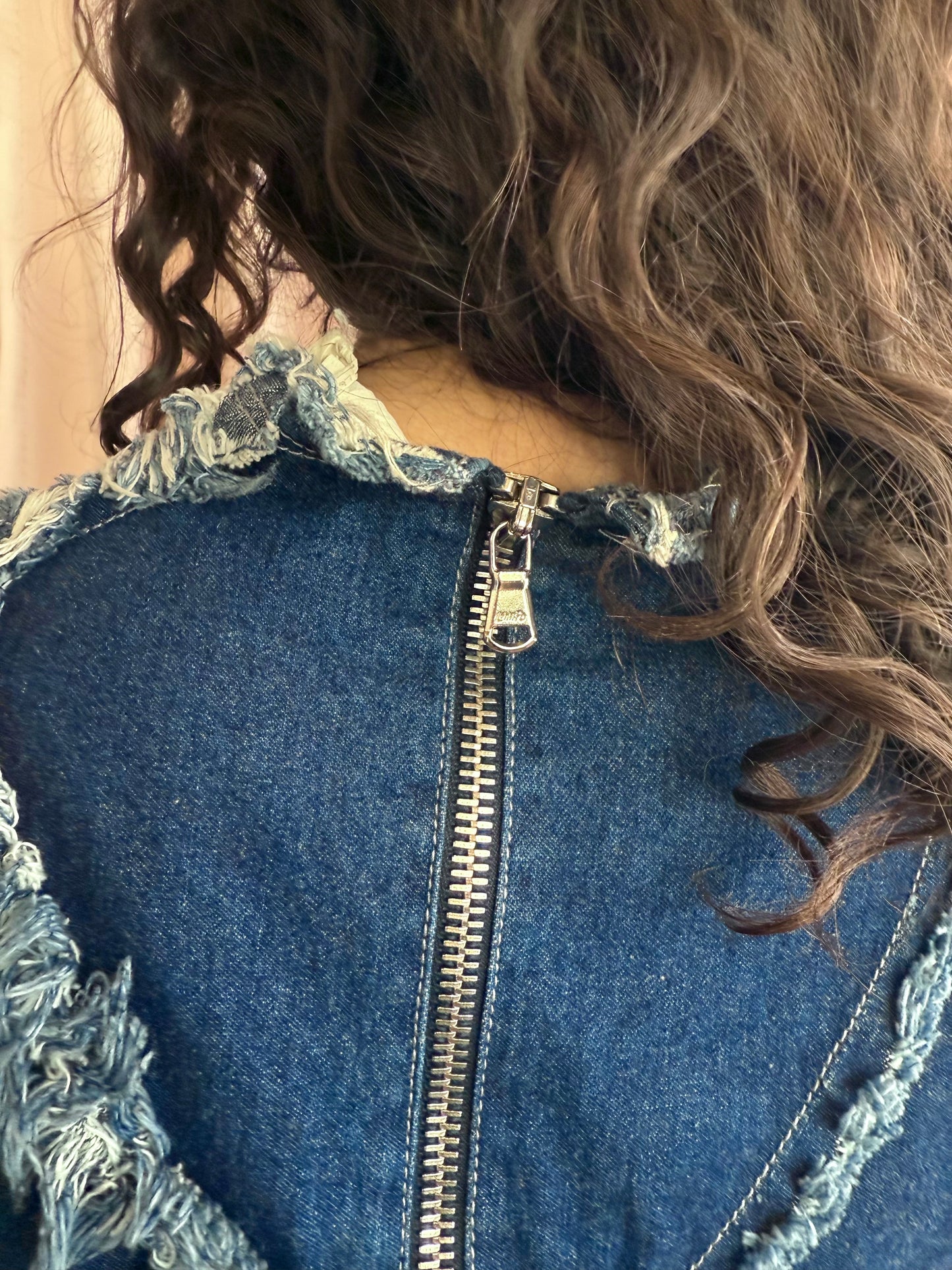 Alexander McQueen F/W 1997 Frayed Denim Top