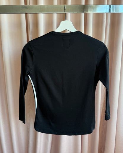 Y-3 F/W 2004 Logo Striped Black Henley Top