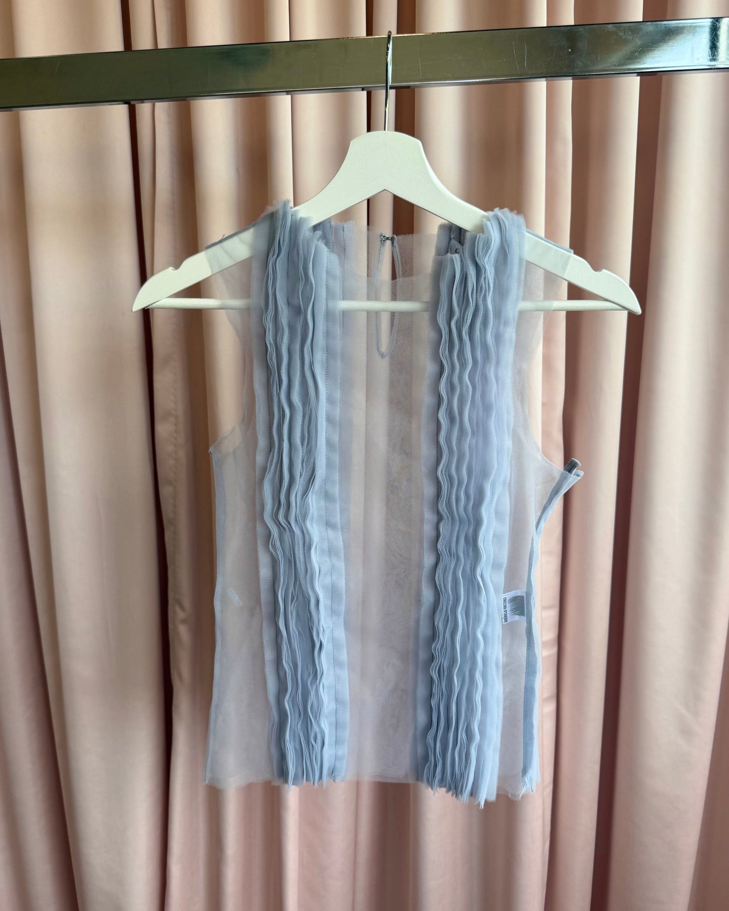 Collina Strada NWT Blue Dandelion Sheer Tulle Tank Top