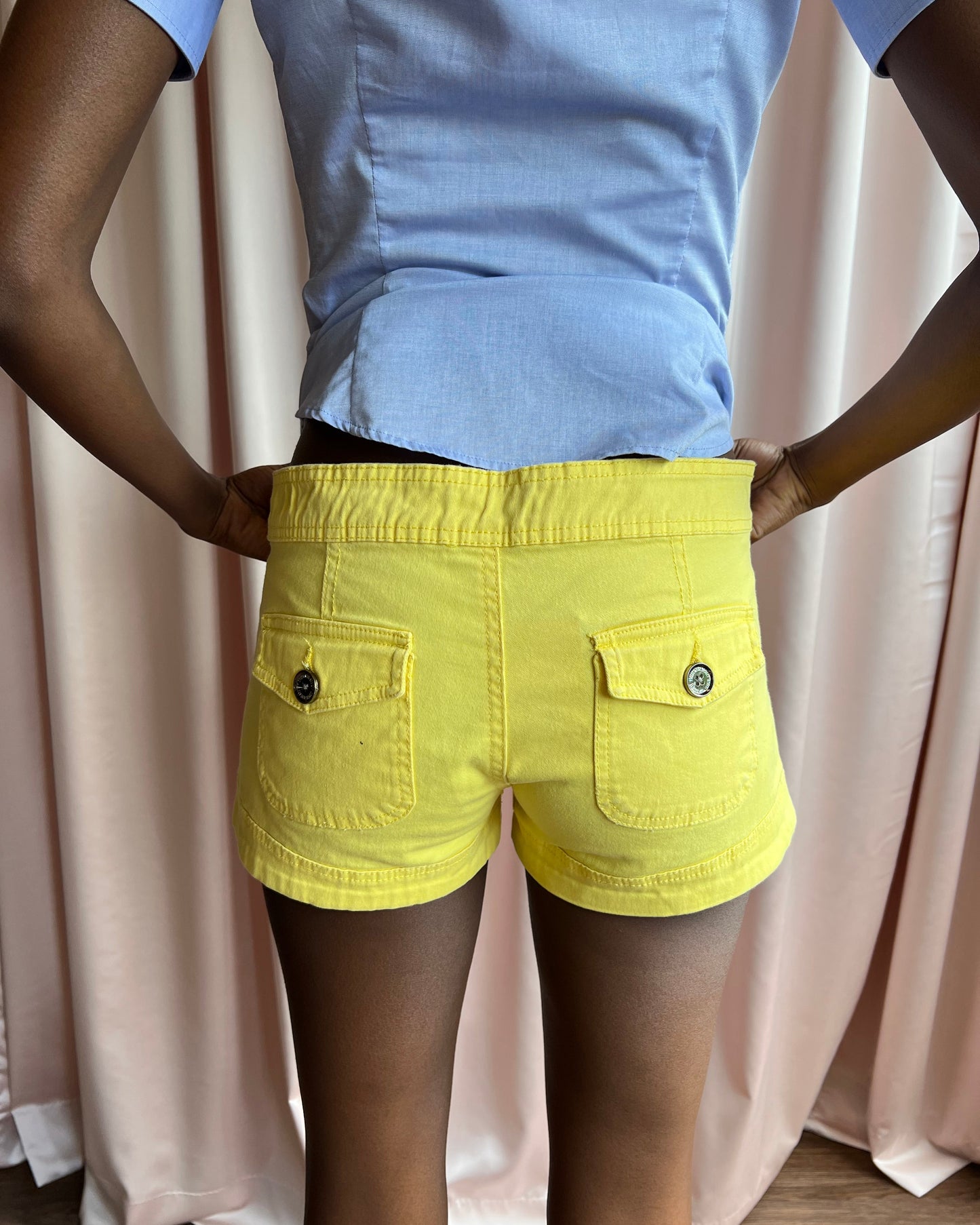 Yellow Low Rise Sailor Shorts