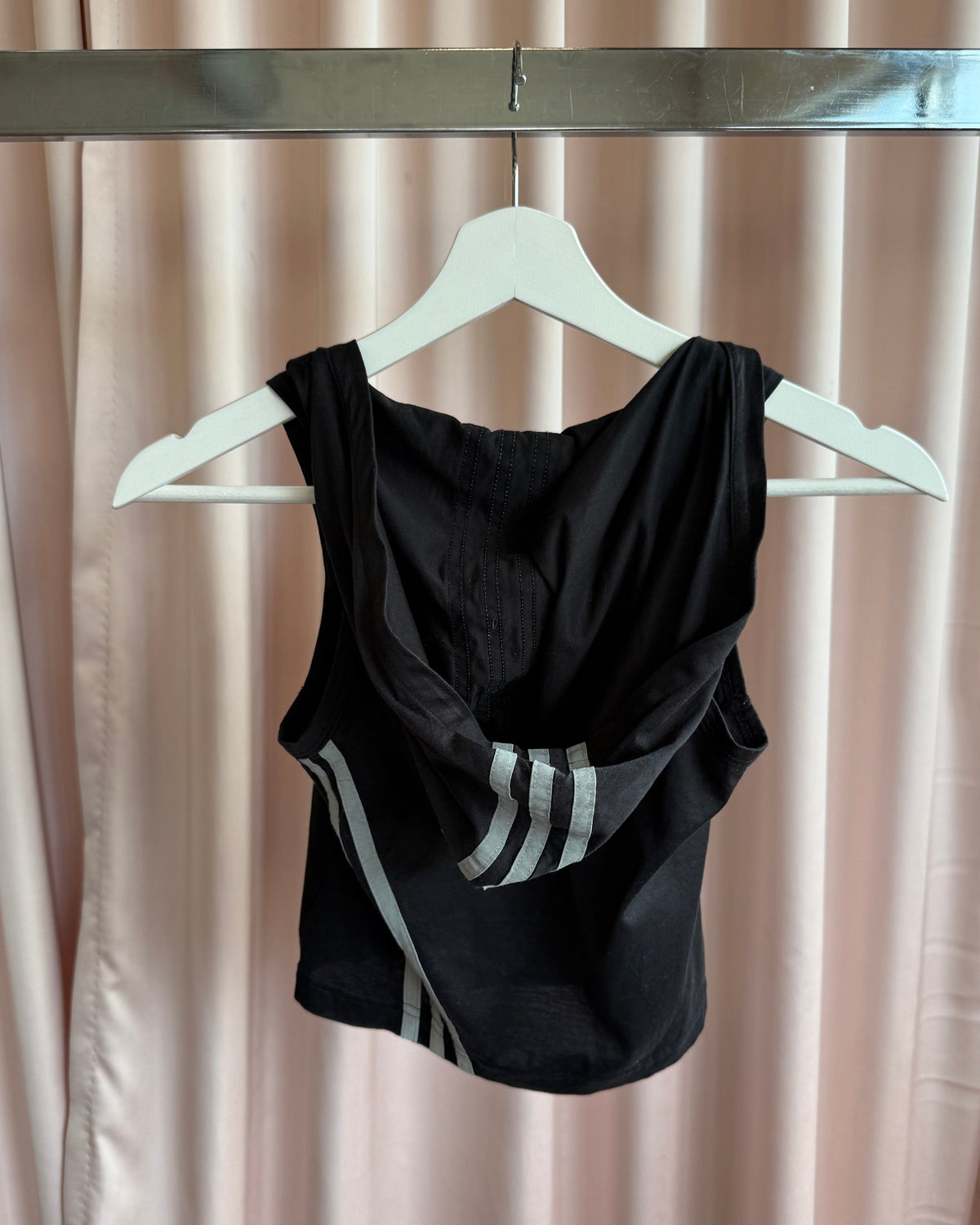 Y-3 Yohji Yamamoto Adidas S/S 2007 3-Stripe Modular Hood Cropped Tank Top