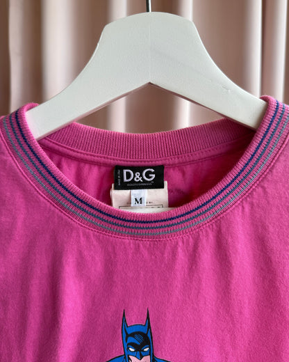 D&G S/S 2005 Batman Graphic Pink Ringer Tank Top